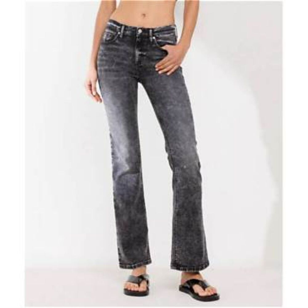 Sneak Peek Mid-Rise Bootcut Jeans in Acid Black - Size 5 / 27 NWT Y2K Style